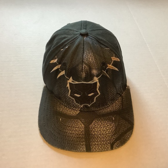 Black Panther Hat Snapback Cap Black Distressed Supper Hero. Wakanda Logo - Picture 2 of 16